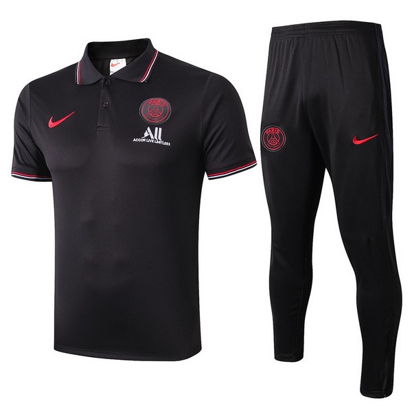 Polo Paris Saint Germain Conjunto Completo 2019 2020 Rojo Negro Blanco